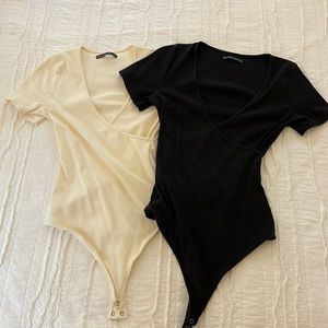 Abercrombie and Fitch bodysuits, black and cream